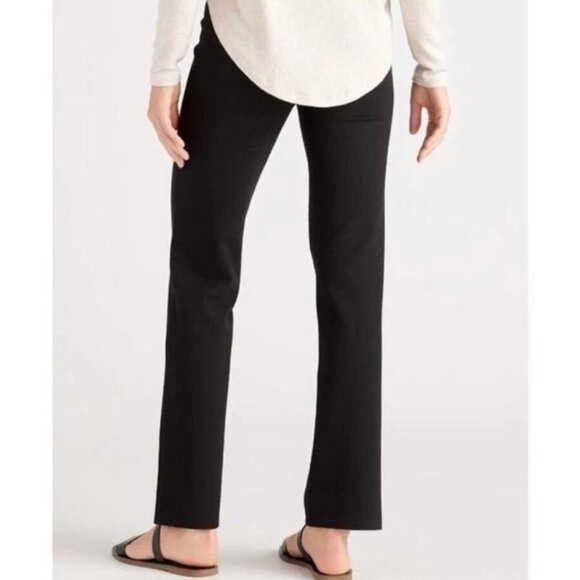 EUC Women's QUINCE Ultra-Stretch Ponte Straight Leg Pant BLACK | Size MP - Picture 4 of 12